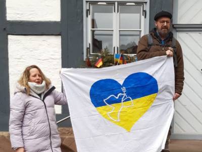 Ein Herz in Blau-Gelb