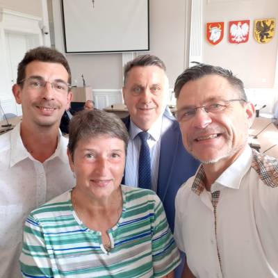 Marion Kampmann und Ryszard Szybajlo mit Christian Kaiser (links) und Stephan Kaiser 